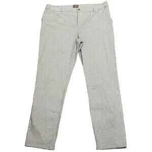 Chico's Pants Womens 3 / Large Black White Skinny Mid-Rise Preppy Office